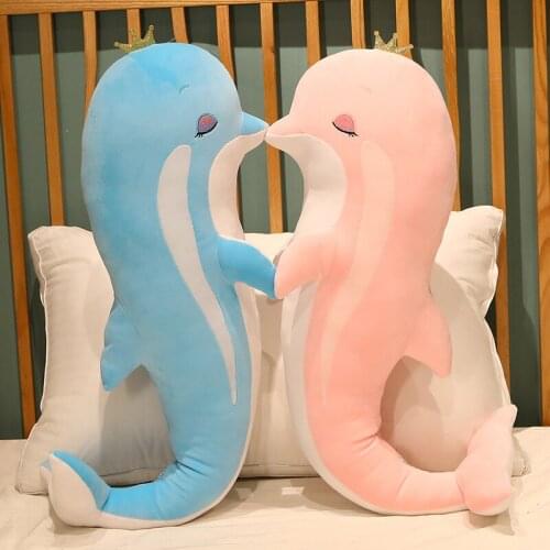 Big Lovely Heart Shaped Dolphin Plush Toy kawaii Animal Dolphin Plush Pillow Stuffed Baby Children Toys