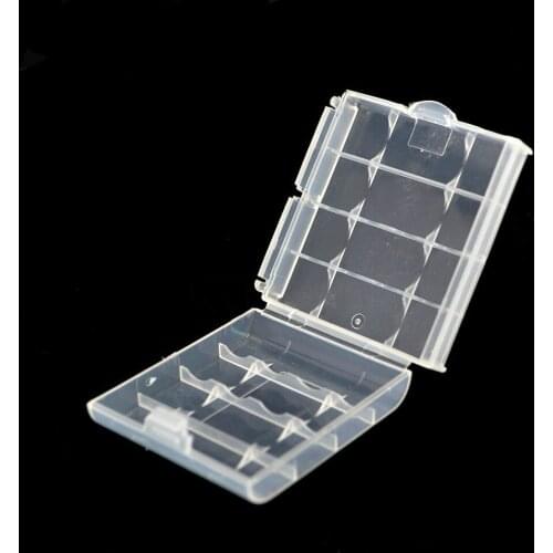 Battery Holder Case 4 AA AAA Hard Plastic Storage Box Cover for 14500 10440 Battery
