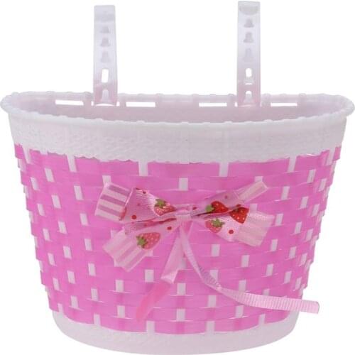 Children Bicycle Storage Scooter Bike Basket Outdoor Knitted Bowknot Front Bag Rear Cycling Hanging Panniers For Girl