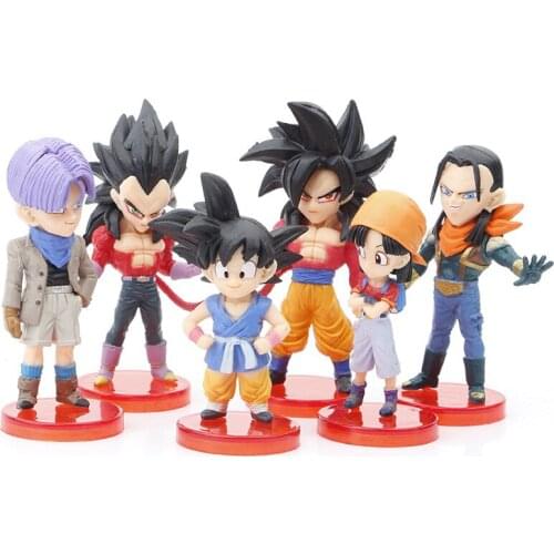 8pcs/Set 8cm Dragon Ball Anime Saiyan Vegeta Pan Torankusu Son Goku PVC Action Figure Cartoon Model Toy Kids Gift