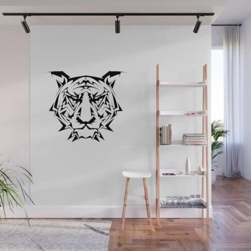 Geometric Animal Tiger Wall Stickers Forest Predator Fiercely Animals Home Decor Room Decoration Vinyl Decal Art Mural ph703