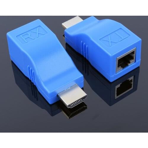 HDMI Extender HD 1080P to RJ45 LAN Ethernet Cable Converter HDMI Extension Over CAT-5e/6 Cable 30m