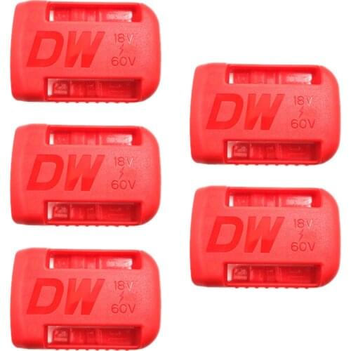 HLZS-5 Packs Stealth Battery Mounts Holder,for De-Walt 18V 20V 54V 60V Battery Drill,Belt Clips Holders,Store Battery(Red)