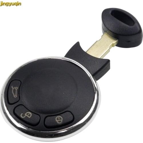 Jingyuqin for BMW Mini Cooper Auto Smart 5 piece 3 Buttons Remote Smart Card Key Shell Cover Replacement Fob Key Case With Blade