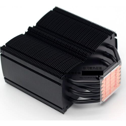 KOOLASON 650g Black 6 Copper Heat Pipe Desktop PC CPU Fanless Radiator Silent Mute For Intel AMD Can Installed 12cm Fan