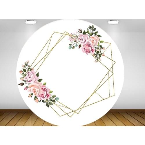 Round circle background bride shower wedding Backdrop baby shower kids birthday Party table Covers decoration YY143