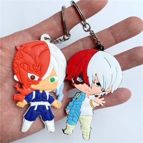 Cute Anime Todoroki Shoto Key Ring Silica gel Key Chains Key Holder Kids Accessories Trinkets Cosplay Itabag Keychain Gift