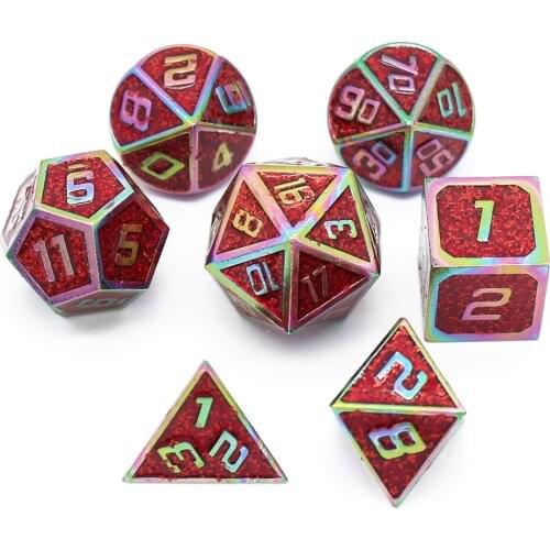 Dice set dnd Metal Dice 7pcs with Pouch for dice game RPG MTG Board Games D4 D6 D8 D10 D12 D20 polyhedral dados Zinc alloy dice