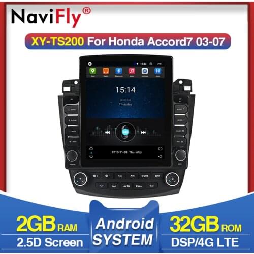 Navifly Tesla style for Honda Accord 7 CM UC CL2005 2008 Android video Car radio multimedia player navigation gps No 2 din DVD