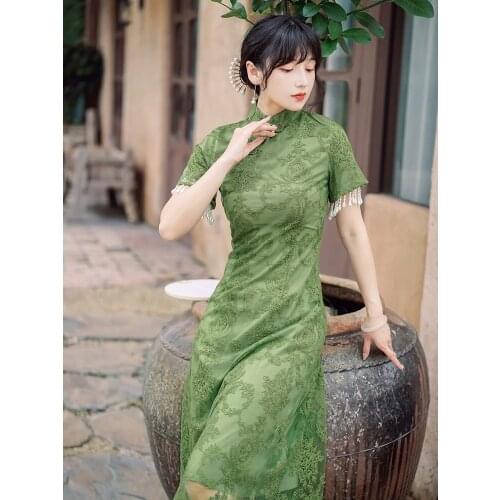 Make spot qipao in new young daily dress lace dress restoring ancient ways