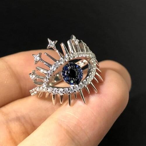 Top New Fashion Mosaic AAA Zircon Crystal Eye Lash Rings Silver Rings For Women Finger Knuckle Jewelry