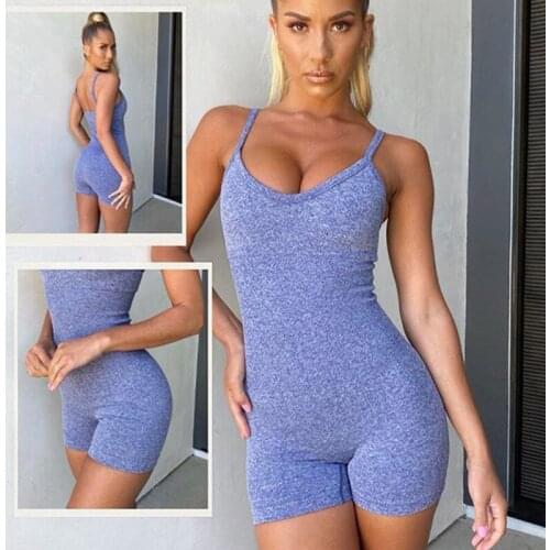 NEW Sexy Workout Clothes For Women Seamless Sportswear Sports Jumpsuit Tight-Fitting Sling One-Piece Sports Clothing Yoga Set