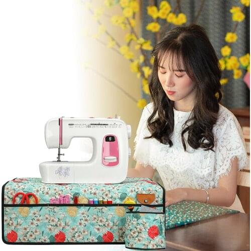 Sewing tool storage easy to use Green lily color sewing machine cushion DIY Sewing storage with small tube