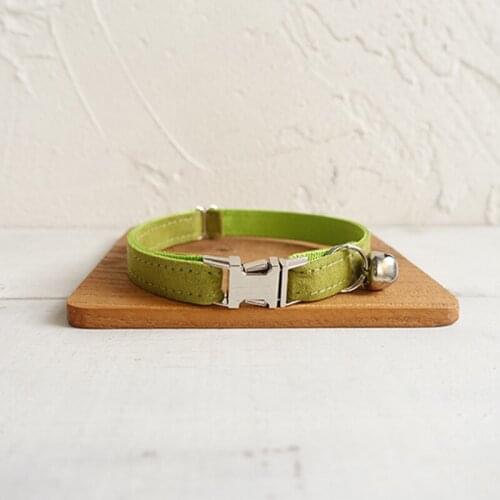 Pet Small Dog Collar THE CANDY GREEN Fashion Adjustable Cat Nameplate ID 2 Size Poly Satin And Nylon Cat Collar Sash Small Bell