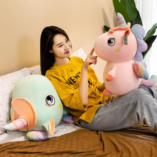 Unicorn Plush Stuffed Animal Toy Pillow Sitting Doll Room Decoration Sofa Cushion Anti-extrusion Not Deformed Gift to girlfriend