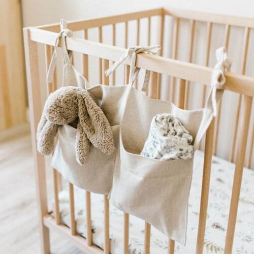 Baby Bed Accessories Storage Hanging Bag Baby Crib Hanging Bag Kids Bedding Linen storage hanging bag Organizer Nursery Decor