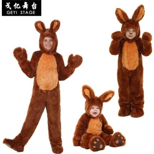 Hot Halloween party Costume Adult Children cosplay costume Animals Cute brown rabbit kid storytelling costume