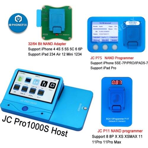 JC Pro1000S JC P7 Pro JC P11 NAND Programmer HDD Serial Read Write Error Repair For iPhone 11 XR XS Max 8 X 7 7P 6 6S All iPad