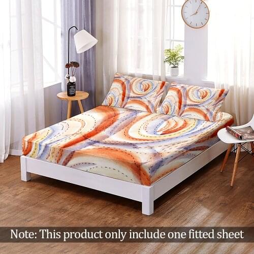 Custom Fashion 3D Print Colorful Clouds Fitted Sheet Fashion Modern Elastic Band Bed Sheet Queen King Bedroom Home Decor