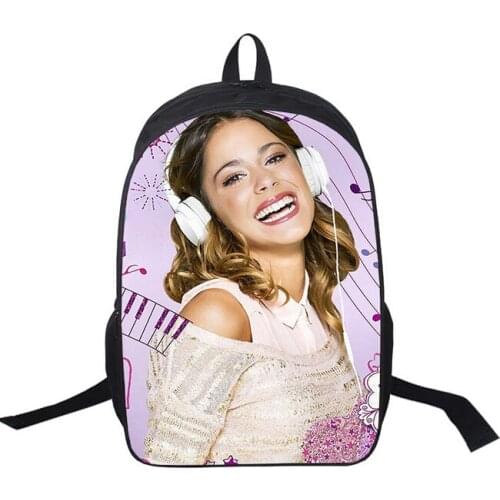 3D Cartoon Bag Violetta Print School Bag for Girls Violetta sac a dos Children Kids Backpack Schoolbag mochila feminina