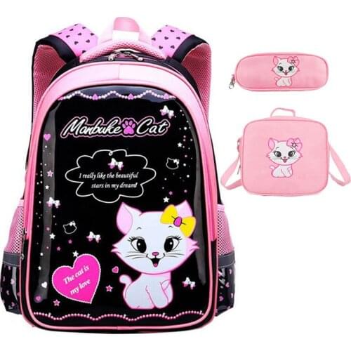 Cut Cat School bag for Girl Cartoon Pattern Kid Backpack Children School Backpack Girl Bag mochila infantil Rucksack
