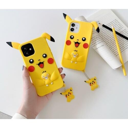 New Anime Pokemon Pikachu Cute Phone 3D Cartoon Silicone Cases for Iphone for Huawei 12 11 Pro Max 11Pro Xs Max Xr X 7Plus 8Plus