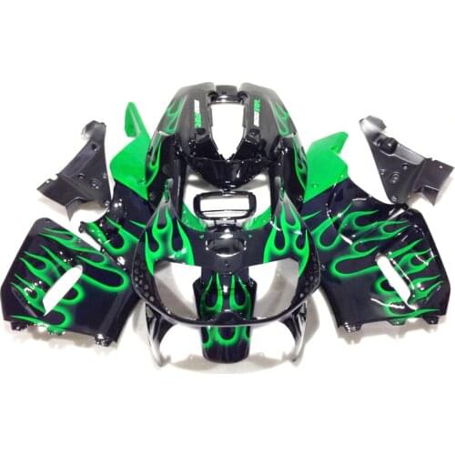 Replace Fairings for HONDA CBR900RR 893 1996 1997 Green Flames fairing kit CBR893RR 96 97 XF48