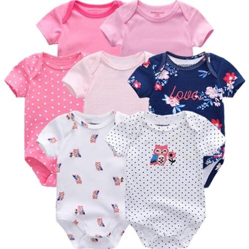 Top Quality 7PCS/LOT Baby Boys Girls Clothes 2021 Fashion ropa bebe kids Clothing Newborn rompers Overall baby girl jumpsuit