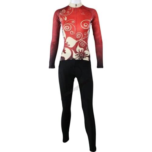 Flowers of the sacred sport specialized for girls high quality long sleeved jersey bicycle Anti-sweat for winter and autumn