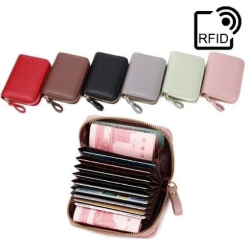 2021 Carbon Fiber Card Holder Wallets Men Woman Brand Rfid Black Magic Lovely Leather Slim Cute Small Money Bag Male Purses Mini