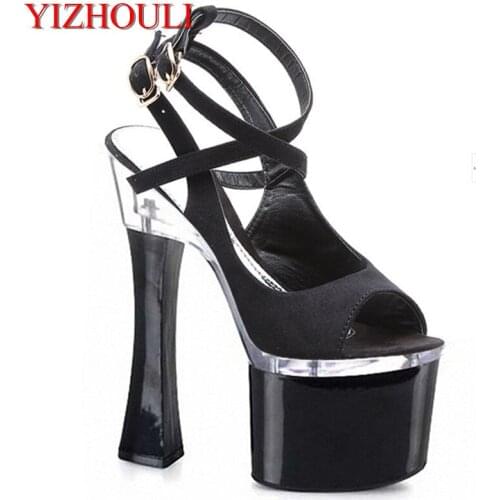2018 summer new fashion Women genuine leather high heels sandals shoes fish head shoes Roman shoes Women sandals