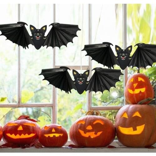 1/2PCS 3D Bats Sticker DIY Halloween Party Supplies Reusable Decorative Scary Wall Decal for Home Window Decorations