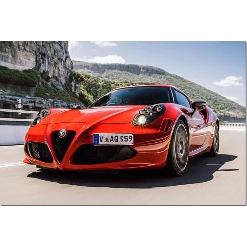 1 Piece Canvas Painting Alfa Romeo 4C Sport Cars HD Posters and Prints Wall Pictures for Living Room Decor