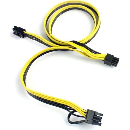 1pc Modular PSU Power Supply Cable Cord PCIe 6pin to PCI-e 8 pin 6+2Pin PCI Express Internal Power Splitter Ribbon Cable Wire