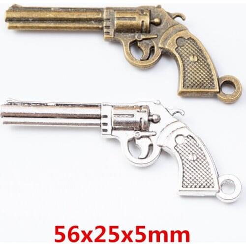 10 pieces of retro metal zinc alloy gun pendant for DIY handmade jewelry necklace making 7015