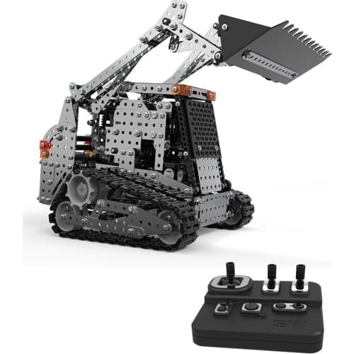 1178Pcs 2.4G 10CH RC Tracked Forklift DIY Stainless Steel Assemble Vehicle Metal RC Car Model
