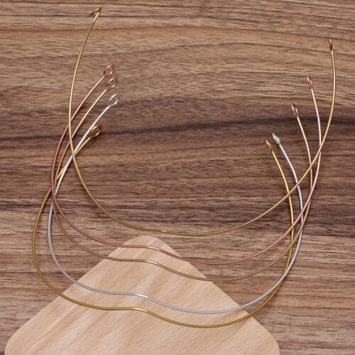 20pcs Wire Choker Collar Necklaces Heart Shape with 2 Loops DIY Findings Brass Metal Connectors Bases Accessories