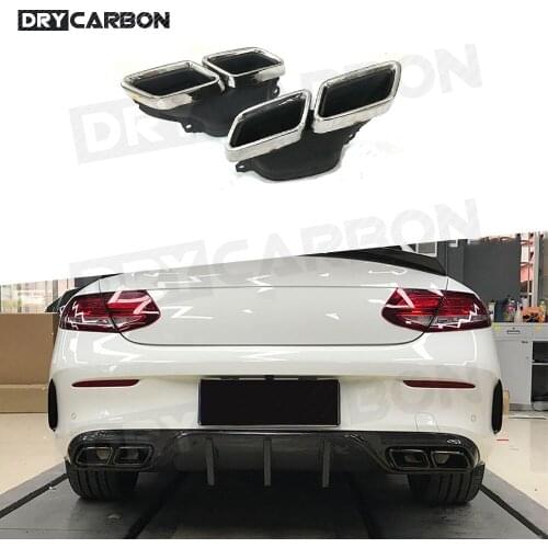 Car Muffler Exhaust Pipe Tailpipe Outlet Nozzle End For Benz C Class W205 C200 C300 C260 C180 One Change Two Double 4 Outlet