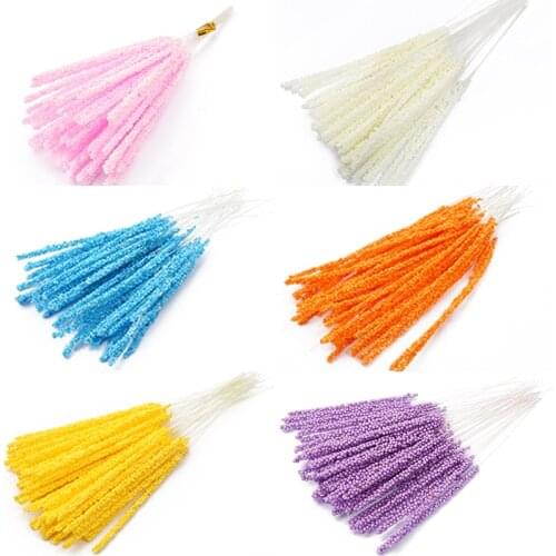 New 50pcs Lavender Artificial Flower Bouquet Stamen Bridal Bundle DIY Christmas Wedding Cake Gift Box Wreath Party Home Decor