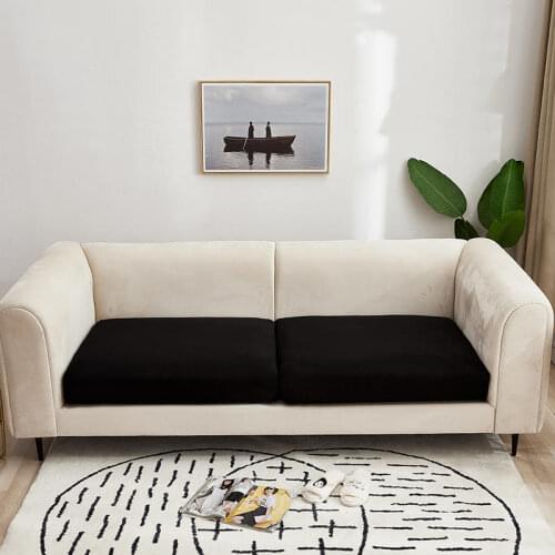Slipcover For Living Room Black Color Couch Cover 1/2/3/4 Seater Elastic Sofa Covers Home Decor Single Seat Sofa Cushions