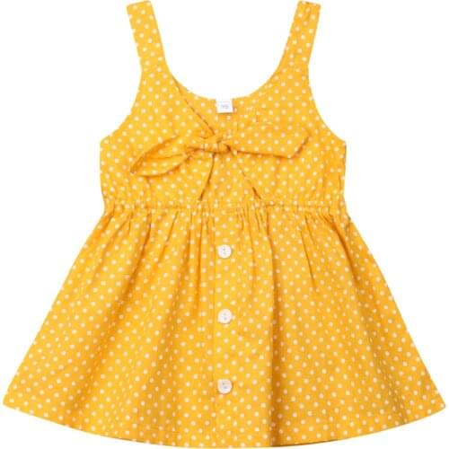 Citgeett Summer Toddler Kid Baby Girls Clothes Sleeveless Dress Sundress Sunsuit Yellow Cothes