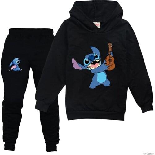 Kids Clothes Baby Boys Stitch Tracksuit Tops Pants 2PCS Children Boy Spring Autumn Outfits Girls Sets 2-15 years