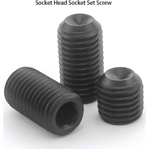 DIN916 12.9 Fine Tooth Fastening Screw Inner Hexagonal Machine Rice Headless Screw Base Rice Screw M6-M12 10PCS