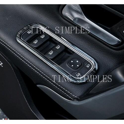 For Mercedes Benz A CLA Class W177 V177 C118 W118 AMG A35/45 CLA35 CLA45 Stainless Steel Car Window Glass Lift Button Cover Trim