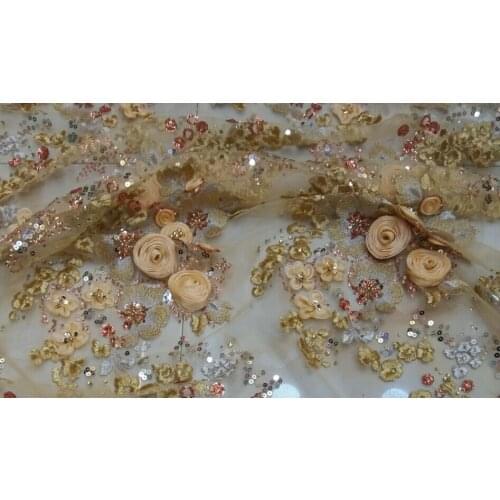 Elegant design Z-han397-7 French net lace sequins and beads cloth African tulle lace fabric , free shipping