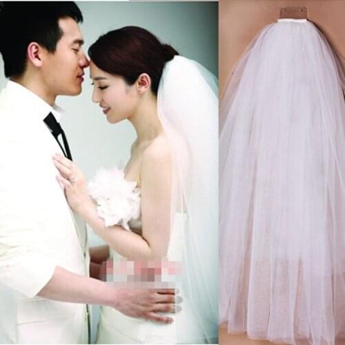 Tulle Two Layer Bride Veils Wedding Veil Cute Edge Wedding Accessories