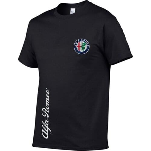 Alfa Romeo logo T shirt mens brand summer short-sleeved high-quality sports car fashion clothing cotton Men Tshirt 2021