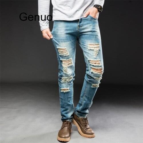 Мужские модные джинсы Genuo China At AliExpress