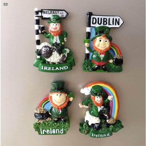 Ireland Fridge Magnets Cartoon Irish Dublin Belfast World Tourism Fridge Magnets Souvenir Refrigerator Magnets Home Decoration