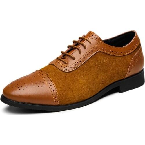 Classic Mens Dress Shoes Brogue Shoes Men Leather Oxford Shoes For Men Formal Shoes Men Brogues Plus Size 38-48 Sapato Social